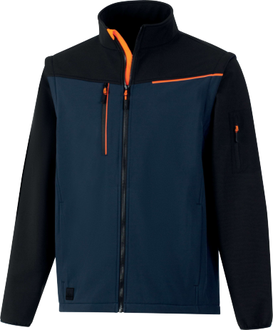 Bunda softshell SOCCIA, odepínací rukávy, modrá, vel. 2XL - Obrázek Bunda softshell SOCCIA, odepínací rukávy, modrá, vel. 2XL - Obrázek